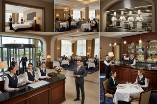 Personal für alle Abteilungen in gastro betriebe ( Rezeptionisten, kellner, koch, sommerlier,..........)